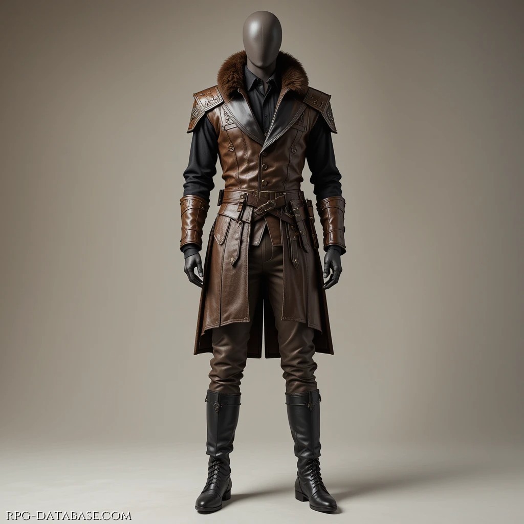 Abbigliamento Maschile dei Ranger e dei Guardaboschi Maschile. Realizzato in pelle, stoffa e pelliccia.