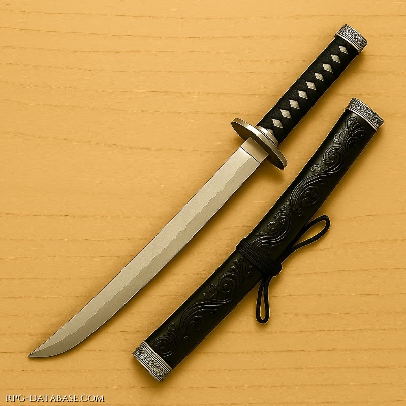 Compagna corta della katana, fedele nei corridoi stretti e duelli improvvisi. Lama rapida, destinata a finire ciò che l’arco o la lancia hanno iniziato. Quando appare, ogni dialogo termina senza eco.