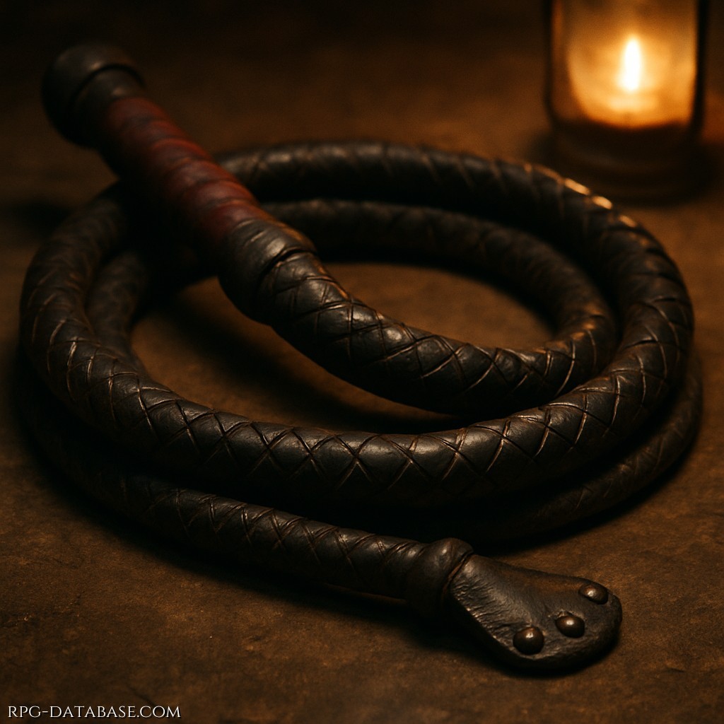 Cuoio intrecciato. Usata tanto per guidare animali quanto per punire gli uomini.