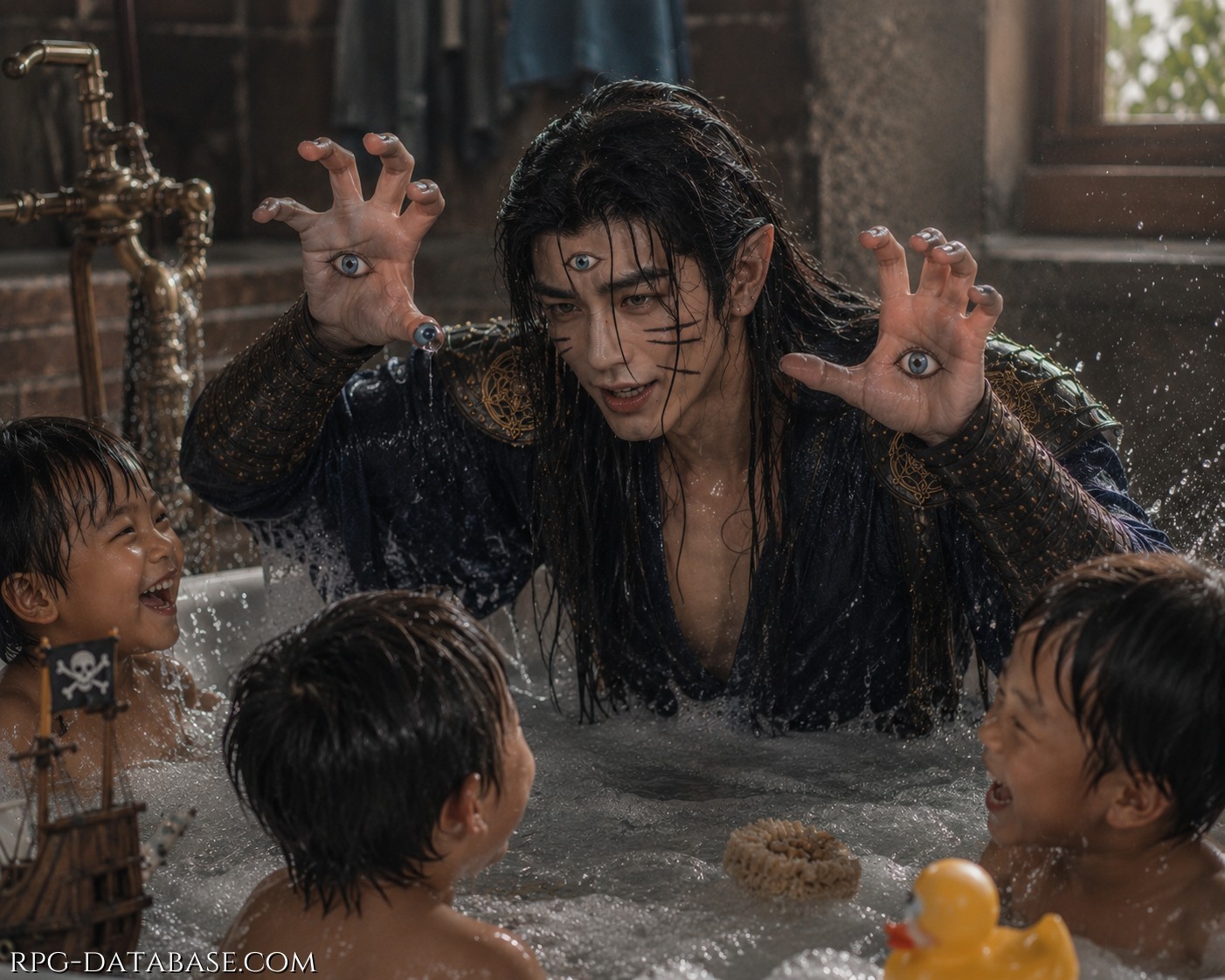 Iridia: You can get children to take a bath if you get in the tub and pretend to be a sea monster.