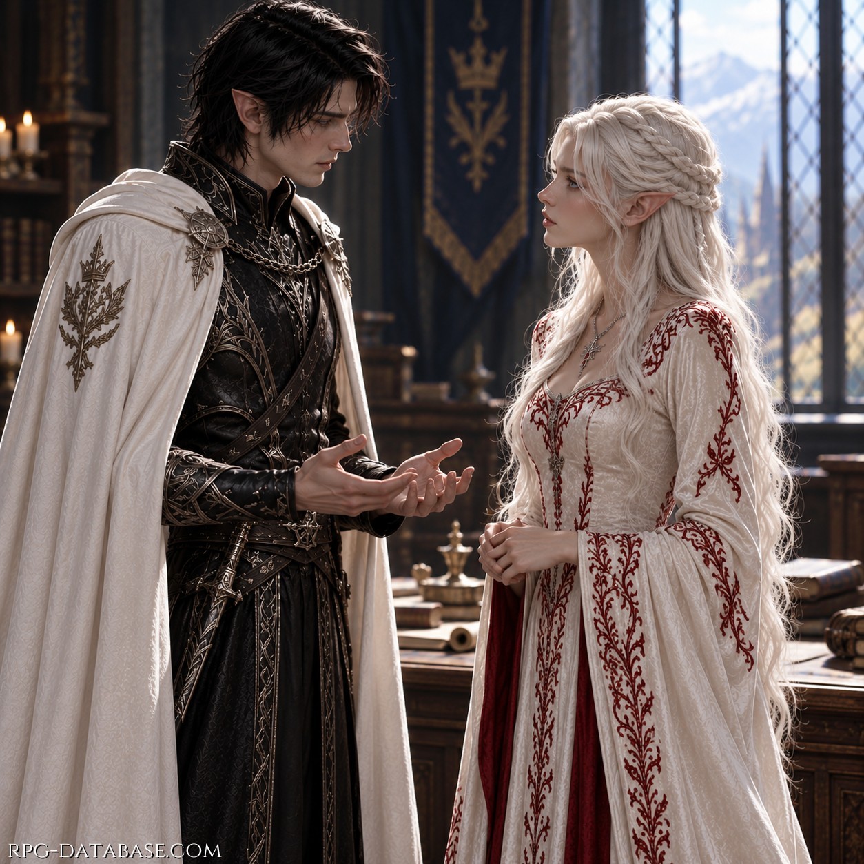 E: "..Vigilate su voi stessa, mia signora Deacastalia... e sappiate che avete il mio appoggio e il mio sostegno.." - D: "..Vi ringrazio, come sempre, per ciò che fate. Per me, e per il Regno.."