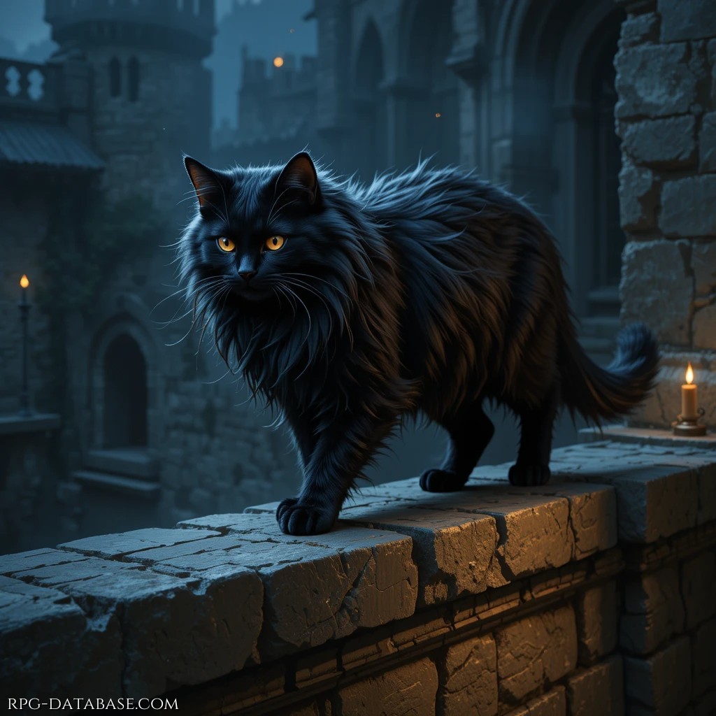Gatto nero dal pelo lungo.