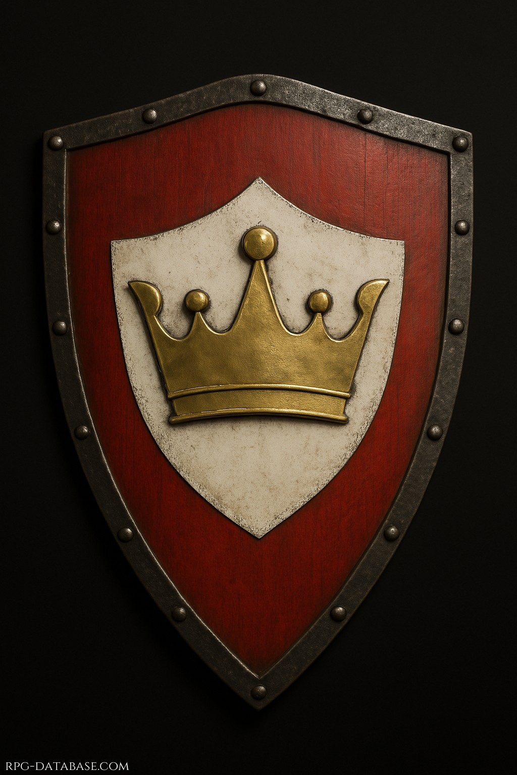 Uno scudo rotondo o a goccia, in legno e metallo, ornato con l’emblema della Corte Reale. Serve a deviare colpi e proteggere i compagni, fondamentale per chi combatte in prima linea.