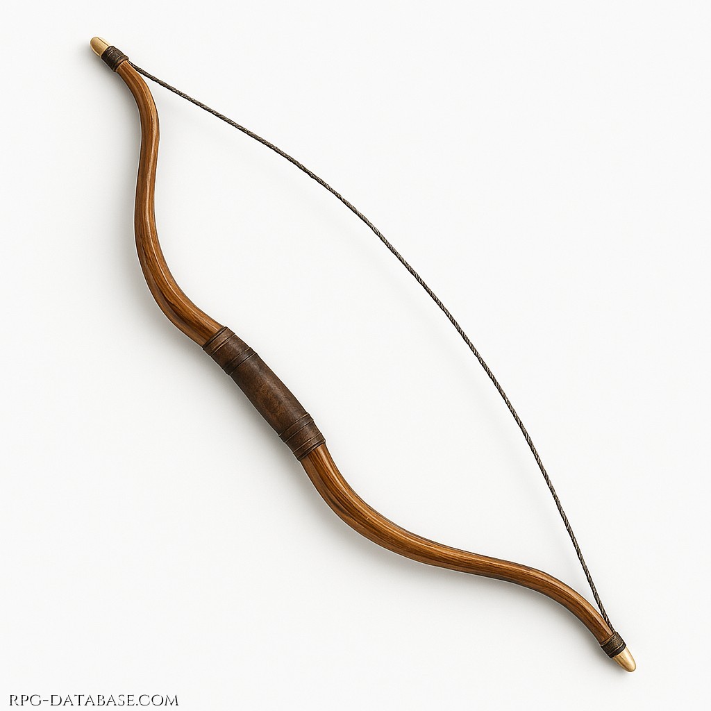Un arco semplice ma preciso, realizzato in legno di tasso e rinforzato da inserti in osso. Utilizzato soprattutto per operazioni rapide e precise a distanza ravvicinata.
