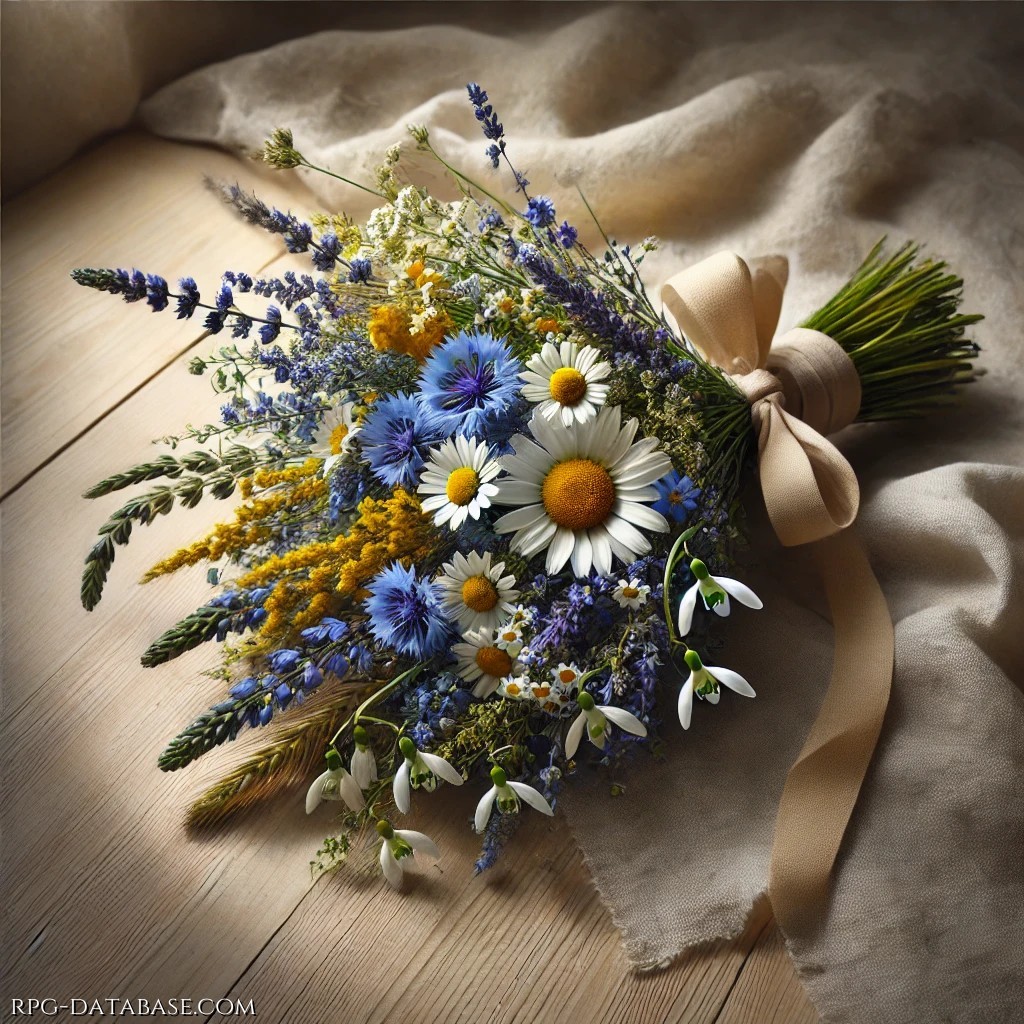 Margherita, Fiordaliso, Achillea, Trifoglio, Campanula