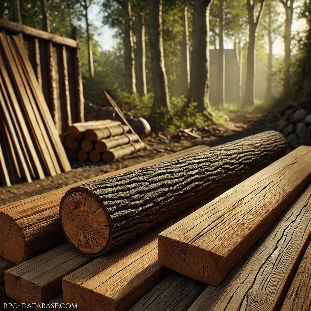 Materia prima: legno appena tagliato nel bosco