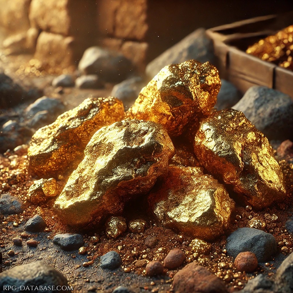 Materia prima: oro appena estratto dalla miniera