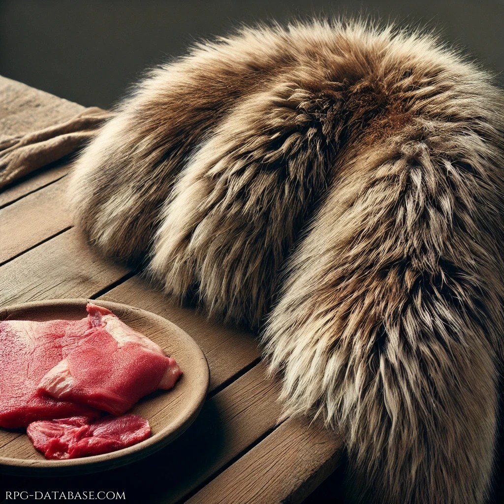 Materia prima: carne e pelli appena preparate dai cacciatori