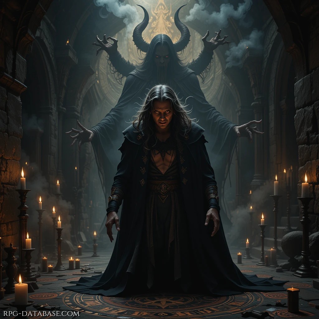 Nel cuore delle cripte più oscure, Vaalak si inginocchia davanti all’ombra di Elestor. Le candele tremano, l’aria puzza di zolfo e sangue antico. In cambio di potere e immortalità, offre la vita della propria nipote, inconsapevole contenitore del demone. È il patto che lo condanna e lo esalta: sarà araldo della rinascita, artefice di un’apocalisse strisciante. La sua anima? Già avvinta da artigli che non perdonano