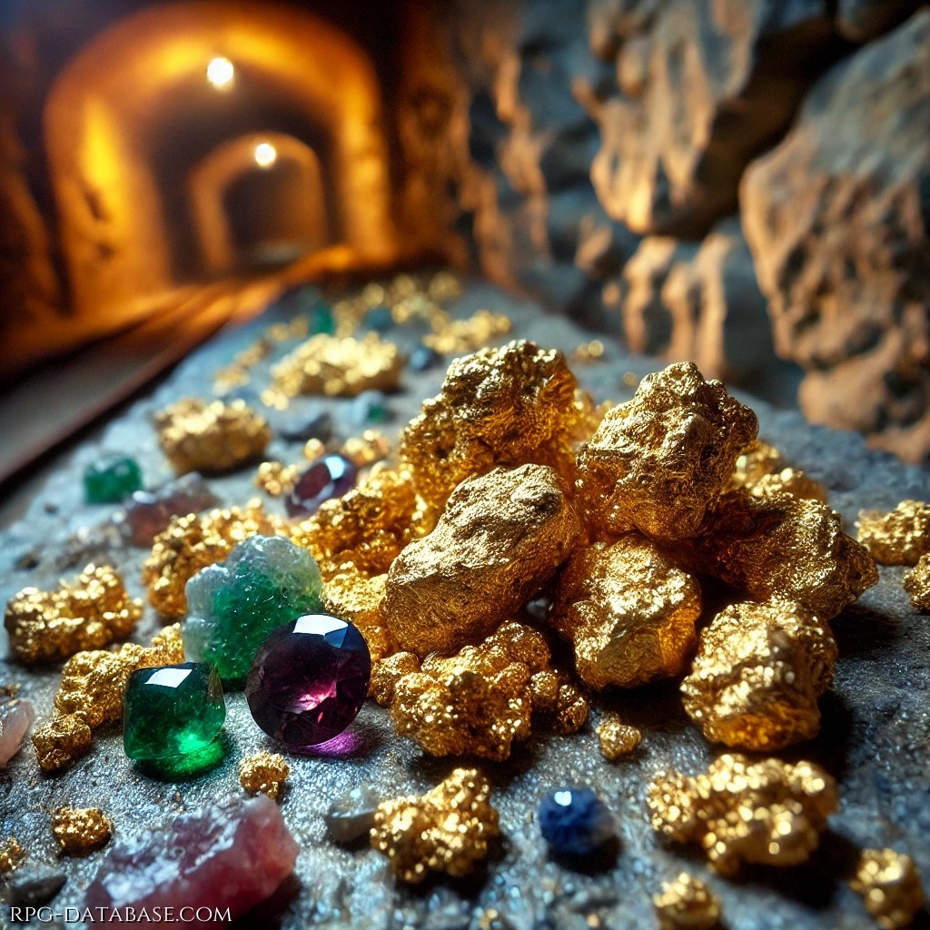 Materia prima: oro e pietre preziose appena estratte dalla miniera