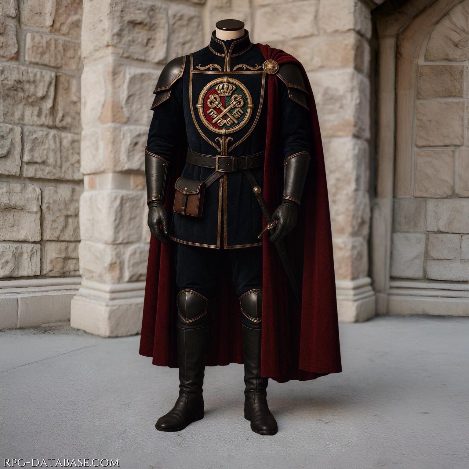 Uniforme di gala che il cancelliere indossa nelle occasioni ufficiali. Ha una linea elegante e marziale al tempo stesso, con lo stemma del Cancelliere del regno impresso sul corpetto rinforzato. Protezioni in cuoio rigido anche ai polsi e agli stinchi, sganciabili alle rotule, per maggior scioltezza di movimenti.